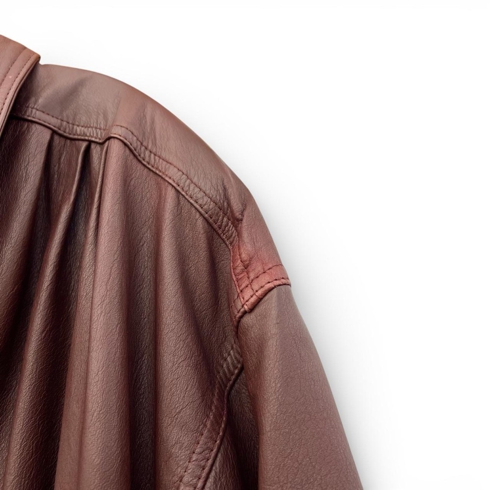 80s leather trench coat - Picture 5 of 8